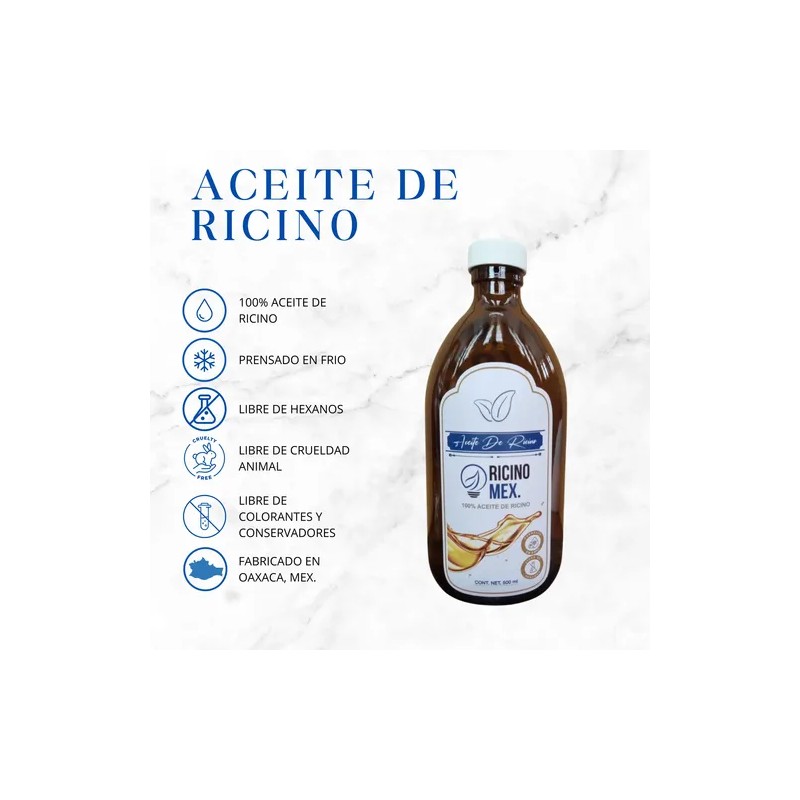 Aceite De Ricino Puro 500 Ml Pestañas-uñas-corporal