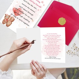 Mcduldul Happy Birthday Card for Fiancee | Birthday Card for Nearly Wife | Sweet Girlfriend Gifts | 5.3 x 8.0 Inch Greeting Cards with Envelope