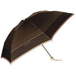Gerardini AURORA 1GD 17001-01G Logo Jacquard Yarn Dyed Folding Umbrella (Made in Japan), Women's, Black, Japan Ribs, 21.7 inches (55 cm) (Free Size), Black