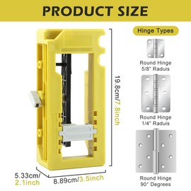 Door Hinge Jig, Door Hinge Router Template, Hinge Installation Kit Fits 3”to 5” Length and 1/4”or 5/8” Thickness, Only Work on The Door Not The Jamb