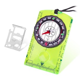 Compass Luminous with Outdoor Survival Tool, Hiking, Waterproof Compass Children for Reading Maps, Navigation, Perfect for Camping, Hiking and Outdoor Activities