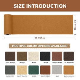 TIANLDD Leather Repair Tape,3.5 x 80 Inches Self Adhesive Leather Repair Patch，Leather Repair Kit for Furniture，Couches,Car Seats,Cabinets,Handbags(Yellowish Brown-Litchi Grain)