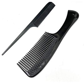 G.B.S Detangling Hair Comb and 8in Pin Tail Comb - Combo set of 2 for Professional Styling Hair, Round Handle Comb