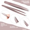 12 Pieces Eyebrow Tweezers Stainless Steel Slant Tip Tweezers Facial