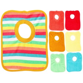 7 Pack Bibs Baby MultiColour PopOver Unisex Soft Terry Towelling Large Size Bib