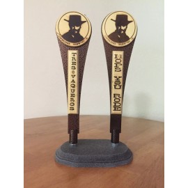 Handmade (OUT OF STOCK)!!! Beer Tap Handle Display Charcoal Stone Paint Wood Holds 2 Taps