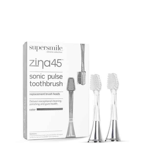 Supersmile 3191 Zina45 Sonic Pulse Toothbrush Replacement Heads, 2 Ct.