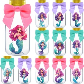 Ethisa 12 Pack Mermaid Plastic Bottles