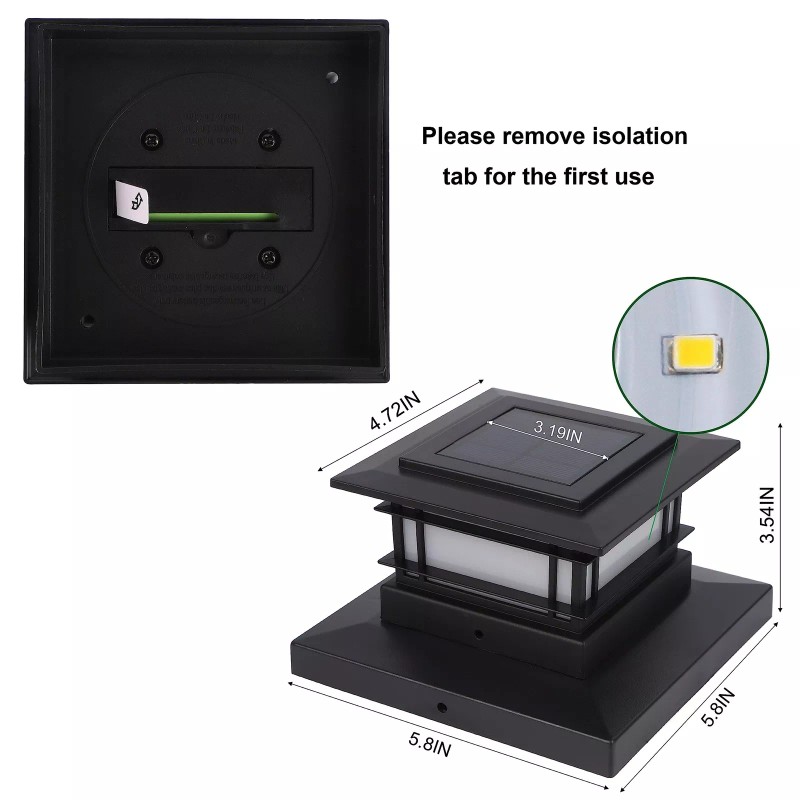 Dynaming 6 Pack Solar Post Lights Outdoor, Solar Powered Fence