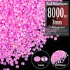 8000pcs 3mm Resin Rhinestones Bulk, Pink AB Flatback Round Jelly