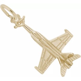 Rembrandt Gold-Plated Sterling Silver Fighter Jet Charm by Rembrandt