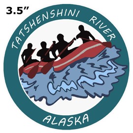 Tatshenshini River, Alaska White Water Rafting Decorative Car Truck Window Sticker Decal Vinyl Die-Cut Badge Emblem Vacation Souvenir Travel Gear