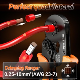 0.25-10mm² Crimping Tool with 1200pcs Crimp Connectors, Preciva Self-Adjusting Ferrule Crimping Tool with Storage Bag, Bootlace Ferrules Crimper for Household and Industrial Wire Work