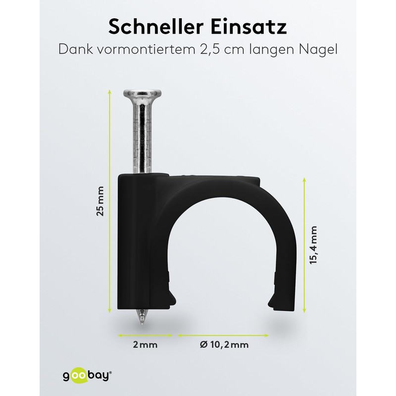 goobay 64684 Cable Clamp Set of 100 / Cable Holder