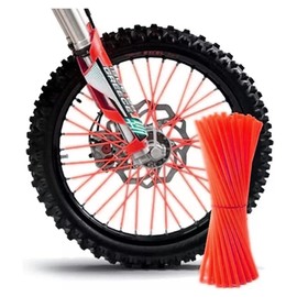Lecute 72 Popotes Cubre Rayos Rines Embellecedores Motocicleta Bicicleta BMX Ruedas Moto Bici Decoracion (Rojo)