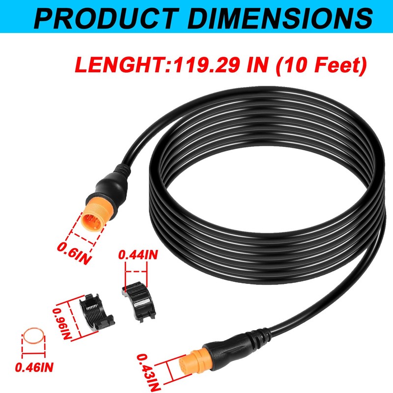 ‎Replace for Garmin 010-11617-32 Transducer Extension Cable 12-Pin Fits for