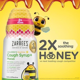 Zarbee's Kids Cough + Mucus Day and Night Value Pack with Honey, Ivy Leaf, Zinc, Elderberry, Chamomile, Berry, Pediatrician Recommended, Alcohol Free,