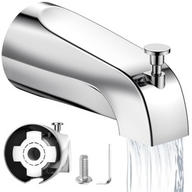 Tub Spout with Diverter – Slip-Fit Bathtub Faucet Spout Replacement, 1/2” Copper Pipe Connection, Easy to Install, Universal for Bathroom Shower (Chrome)