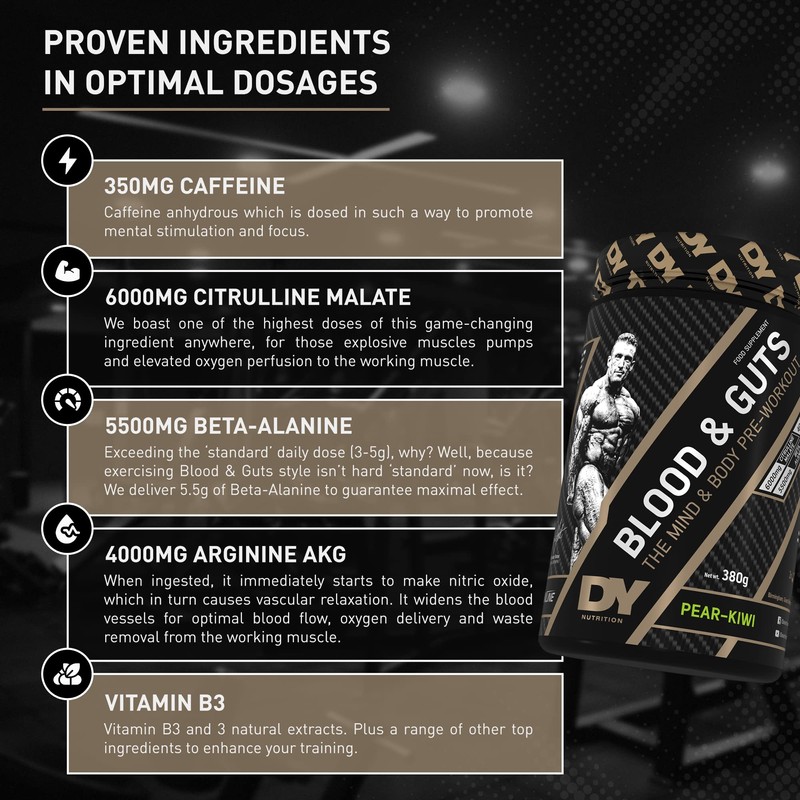 DY Nutrition - Blood and Guts Pre-Workout, 380g (Blueberry)