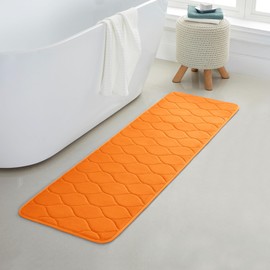 Yafa Home Fashion 1pc:17" X 60" Bath Rug Runner, Memory Foam; Water Absorbent & Non-Slip (Orange)