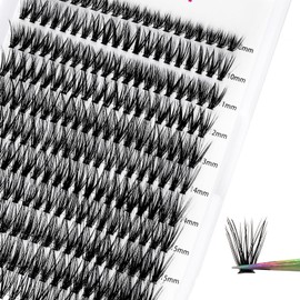 Individual Cluster Lashes Extensions 200Pcs 40D 0.07 D Curl 8-16mm Mixed Trays Extensions Individual Cluster Lashes DIY Eyelash Extensions at Home