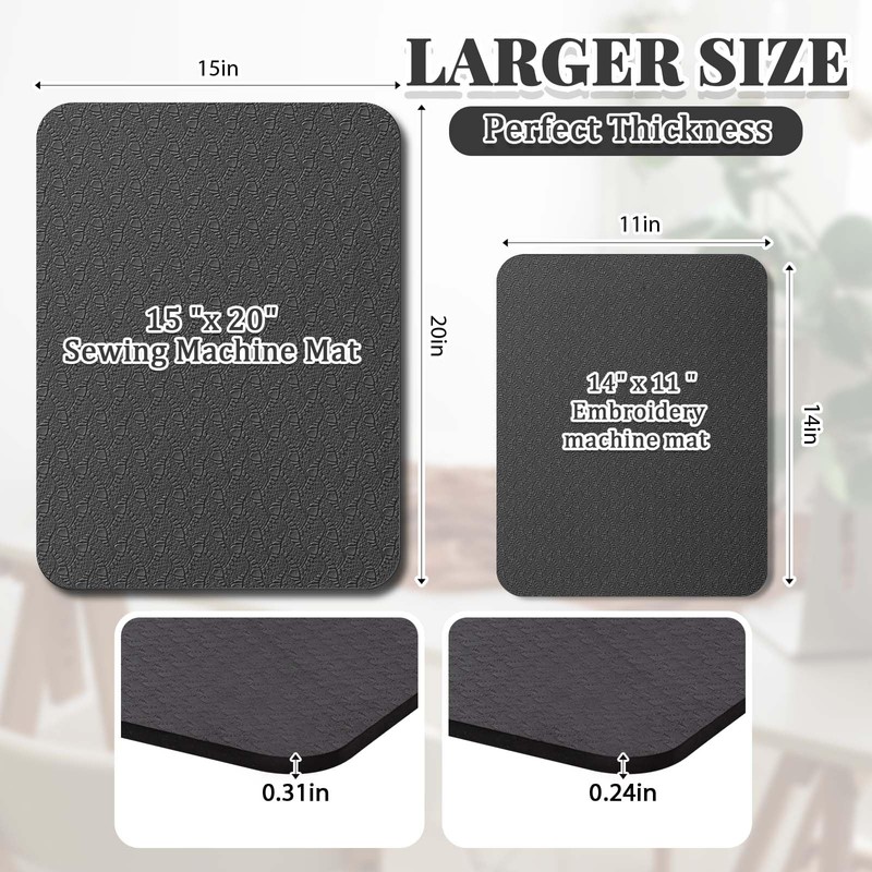 Drydiet 2 Pcs Sewing Machine Muffling Mat Pedal Mat Sewing