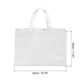 PATIKIL 30x40cm Reusable Gift Bags, 10 Pack Horizontal Style Non-Woven Grocery Tote Bag for Travel Storage, White