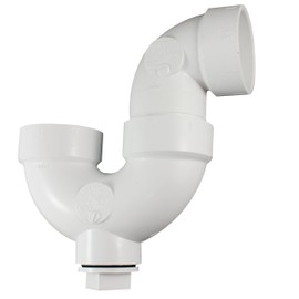 Canplas 193201AS PVC DWV P-Trap with Cleanout, 1 1/2-Inch, White