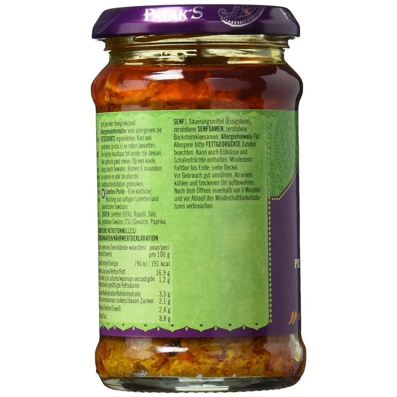 2 X Patak's Lime Pickle Medium 283G