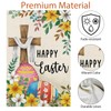 Wodison Happy Easter Cross Garden Flag 12x18 Inch Double Sided