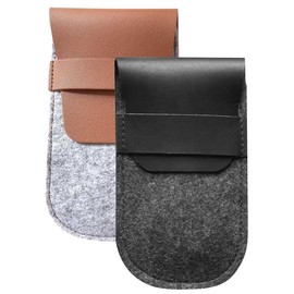 Teensery 2 Pcs Felt Watch Pouch Portable Single Watch Bag Travel Jewelry Watch Storage Bag Organizer Gift Bag for Men and Women