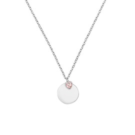 Prinzessin Lillifee Necklace with Pendant 925 Sterling Silver Girls Children's Necklace with Synthetic Zirconia 35 + 3 cm Silver Heart Comes in Jewellery Gift Box, Sterling Silver, Cubic Zirconia