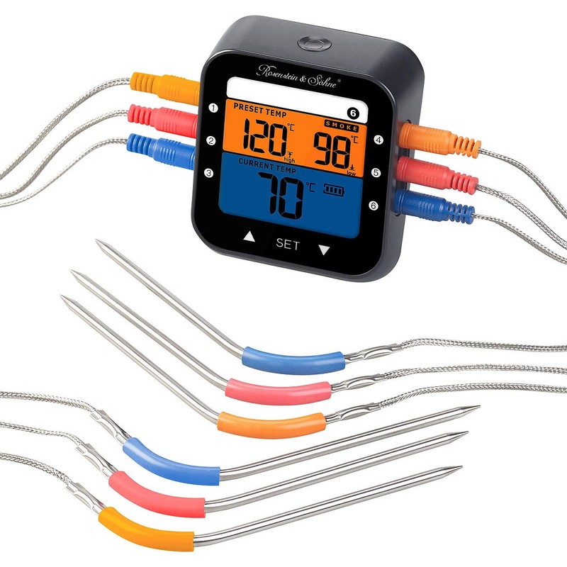 Rosenstein & Söhne Baking Thermometer: Professional BBQ Thermometer with Bluetooth