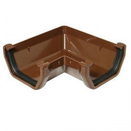 FLOPLAST 114mm Square Gutter 90 Degree Angle - Brown