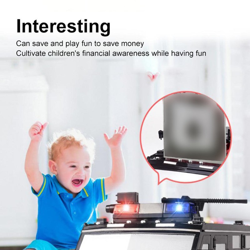 Kids Piggy Bank Music Light Simulating Armored Car Coin Bank