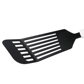 Fackelmann ARCADALINA Large Slotted Turner, Flipping & Turning Tool, Cooking Spatula, Fish Slice Big Burger Flipper, Anti-Scratch, Non-Stick, Heat-Resistant, Dishwasher Safe, Black & White, 31.5x8x2cm