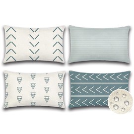 JOTOM Set of 4 Outdoor Cushion Covers, Decorative Waterproof Cushion Cover, Geometric Cushion Covers, Sofa Cushion, Decorative Cushion Cover for Garden, Living Room, Bedroom Decoration (30 x 50 cm