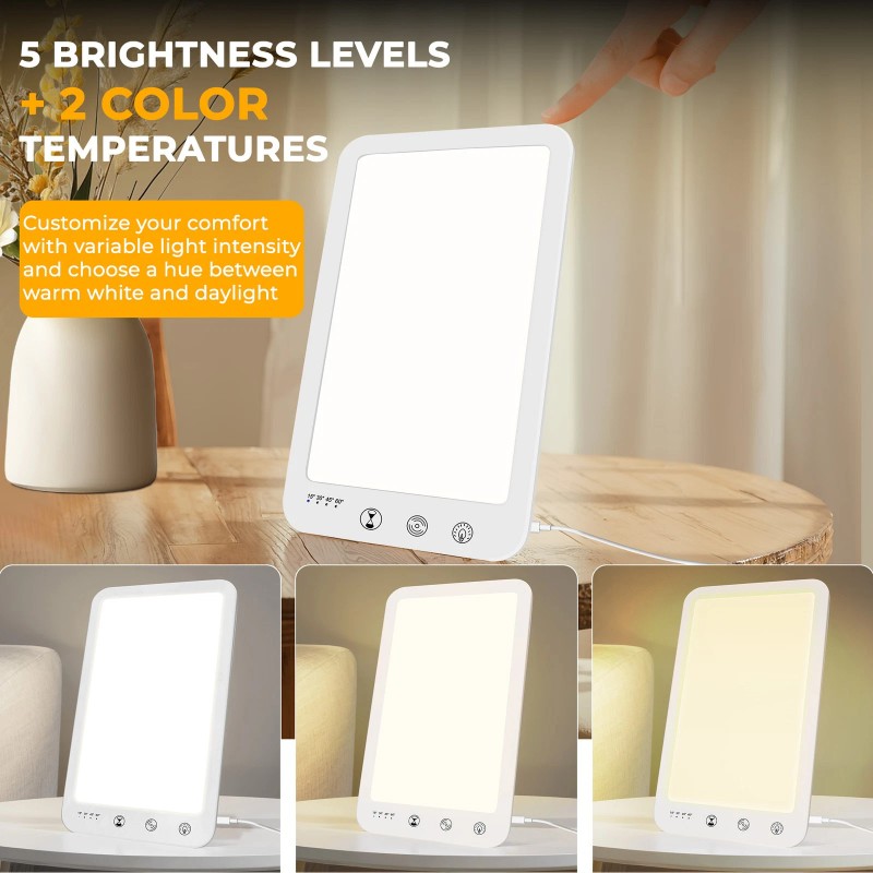 YEVYO 10,000 Lux Light Therapy Lamp with 3 Timing &