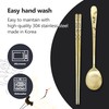 Balwoo Pine Crane Design Korean Style Spoon Chopsticks Set Rice