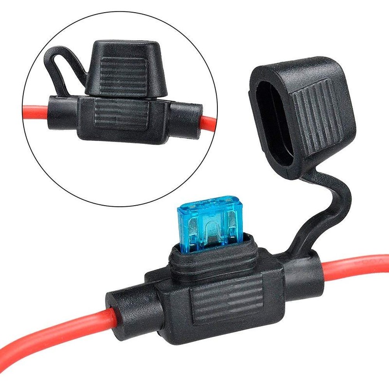 GTIWUNG (Small) Splashproof Flat Fuse Holder with Cord Fuse Cap