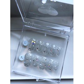 Aemong: Crystal Clear Swarovski Nail Tips - Coffin Egg / Aemong : 크리스탈 클리어 스와로브스키 네일팁 - 코핀에그