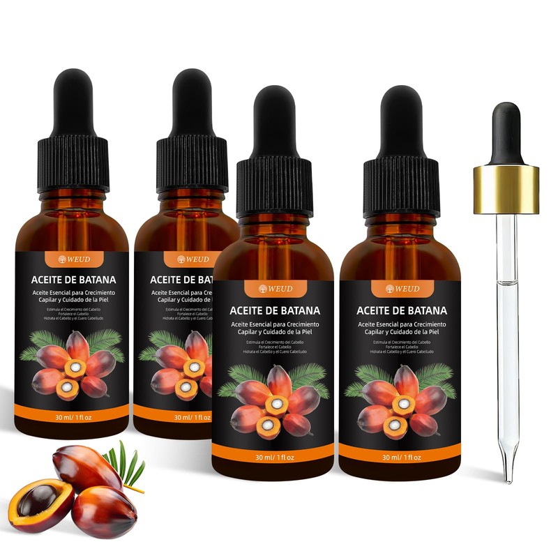 WEUD 4PCS Aceite de Batana Original, Batana Oil Hecho En