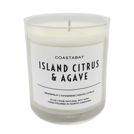 CoastaBay Island Citrus & Agave Soy Candle | Luxury Tropical Citrus Scent, Long Lasting Natural Soy Wax, Hand Poured Aromatherapy Candle - 10oz