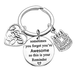 Nimteve Happy 50th Birthday Keychain Birthday Gifts for Friends Birthday keyring Gift Inspirational Birthday Gifts Birthday Presents for Women Men (50th birthday keychain)