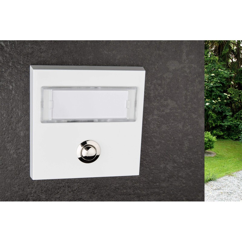 Huber Bell Plate Single Surface-Mounted Rectangular Real Metal with Stainless