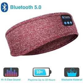 ARCELI Sleep Headphones Bluetooth Wireless Headphones Headband Sports with Microphone Earphones Sleepband for Men Women Games Yoga Relaxation Workout Running(Red)