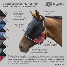 Kensington UViator CatchMask Horse Fly Mask with Web Trim UV Eye Protection Mask for Horse - Medium, 500 - Desert Sand