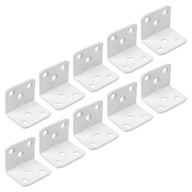 Tsnamay 90 Degree L Shaped White Right Angle Bracket Corner Brace Support with Screws,37x30x30x3mm(L*W*H*T),Pack of 10