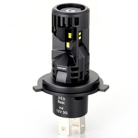 M's Basic by IPF Headlight, LED Headlight, For Motorcycles, H4 Hi Lo Switch, 2500 lm/2000 lm, 6500K, White, For 12 V, Compatible with Vehicle Inspection, Integrated Driver Unit, Dual Cooling Fan,