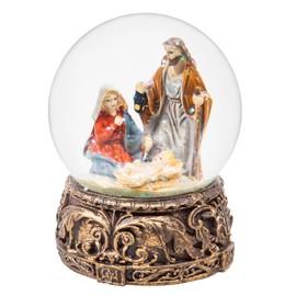 Christmas Snow Globe Musical Water Globe with Music for Christmas Decoration Holiday Party Decor,Nativity